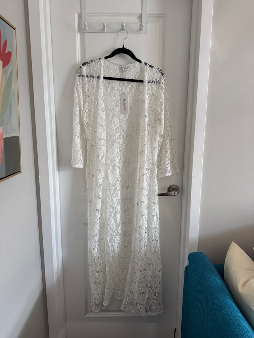 Pia Rossini White Lace Sequin Cover-Up